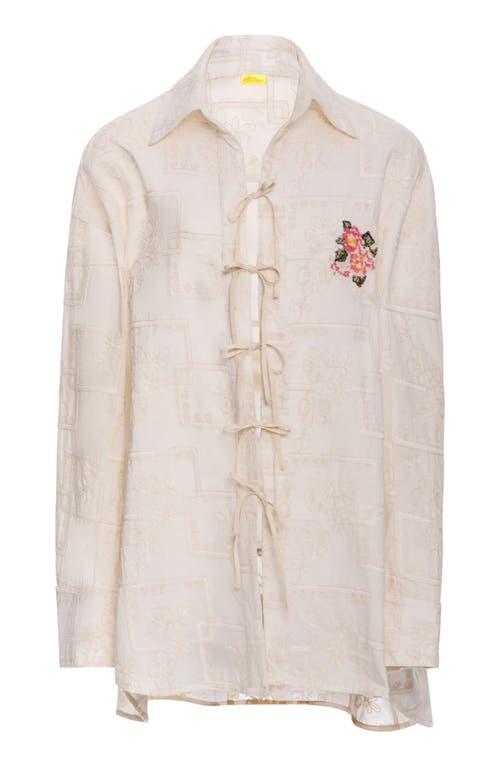 AGUA BENDITA AGUA BENDITA SWAN MERAKI EMROIDERED COTTON COVER-UP TUNIC