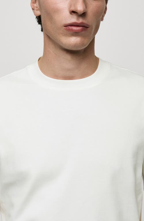 Mango Regular Fit Medium Weight Cotton T-shirt In White