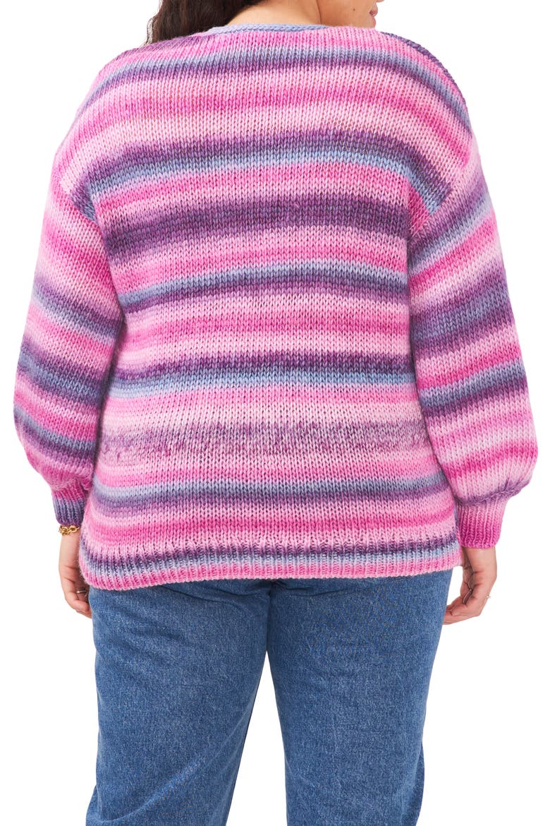 Roving Stripe Sweater, Alternate, color, BERRY HIBISCUS