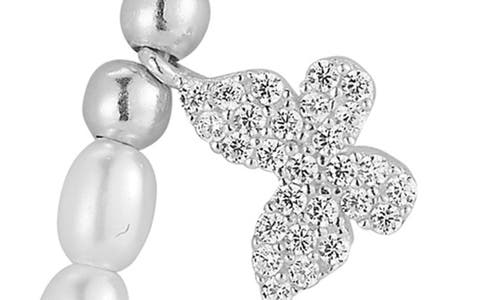 Chloe & Madison Chloe And Madison Cultured Pearl Butterfly Necklace In Metallic