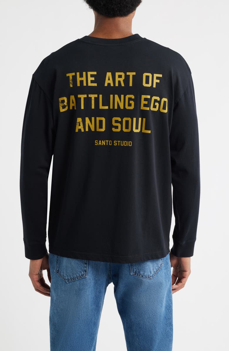 SANTO STUDIO Boxing Division Long Sleeve Graphic T-Shirt, Alternate, color, Black