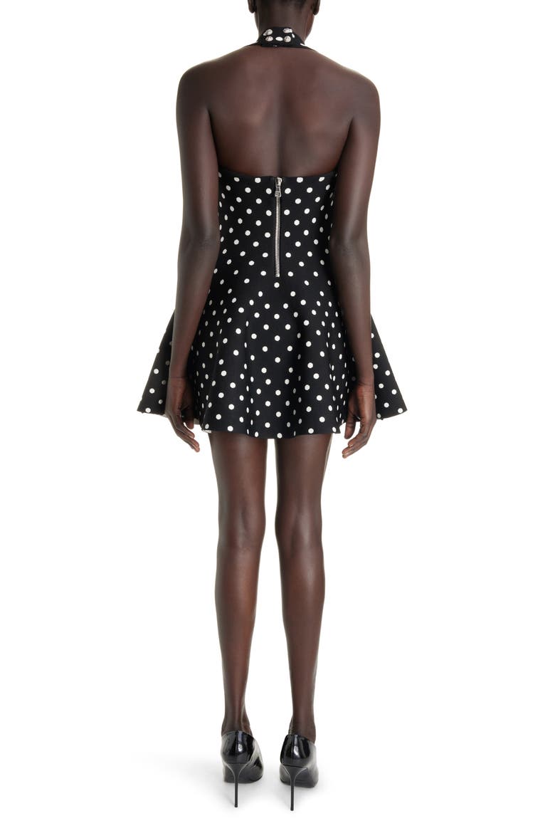 Polka Dot Halter Neck Minidress, Alternate, color, EER BLACK/ NATURAL