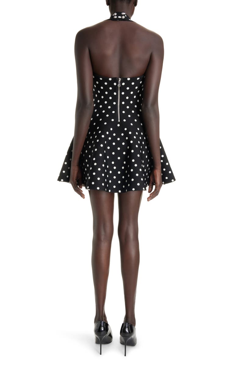 Balmain Polka Dot Halter Neck Minidress, Alternate, color,