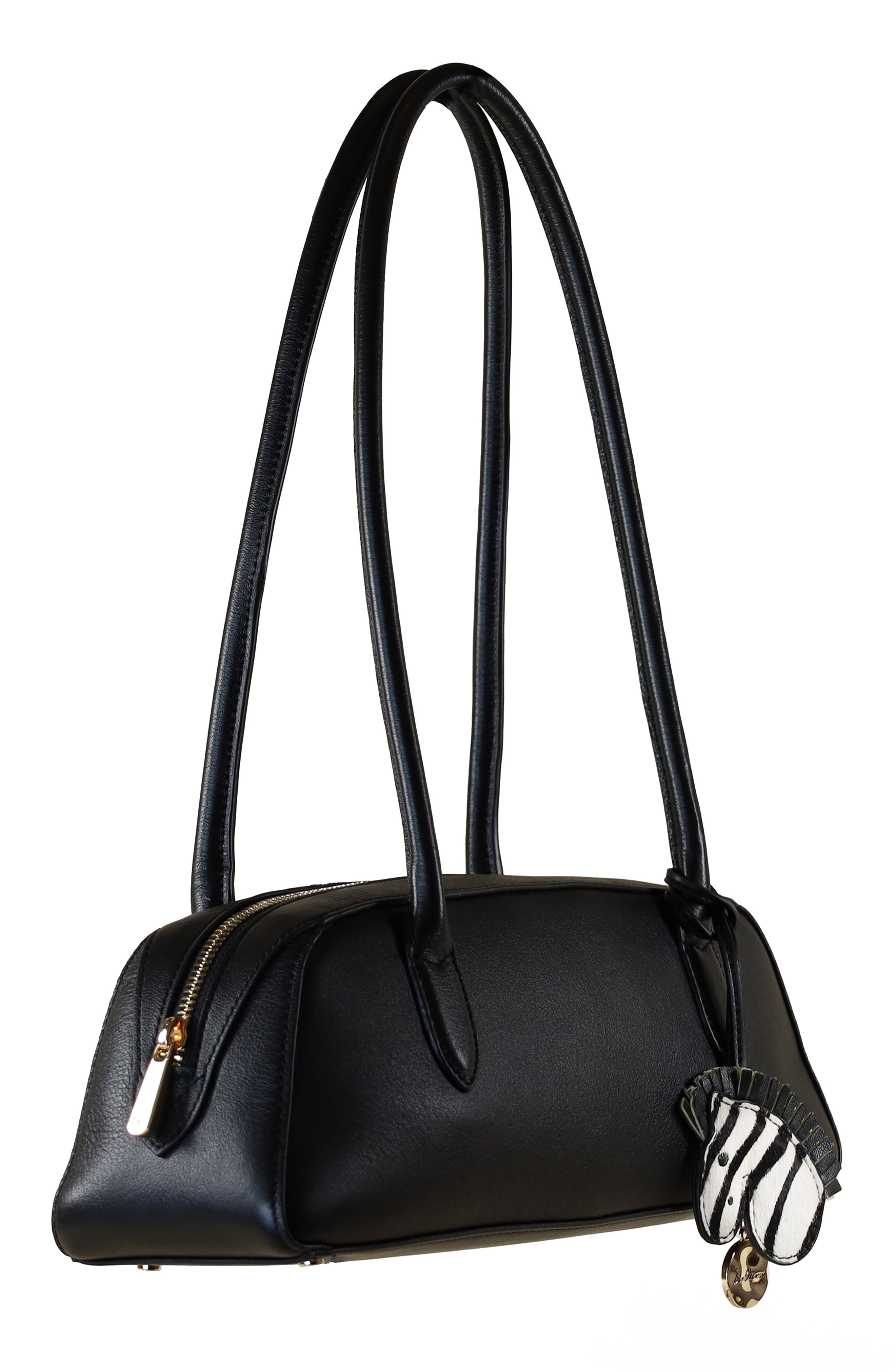 Sam Edelman Medium Nori Genuine Calf Hair Bowler Satchel, Alternate, color, Black