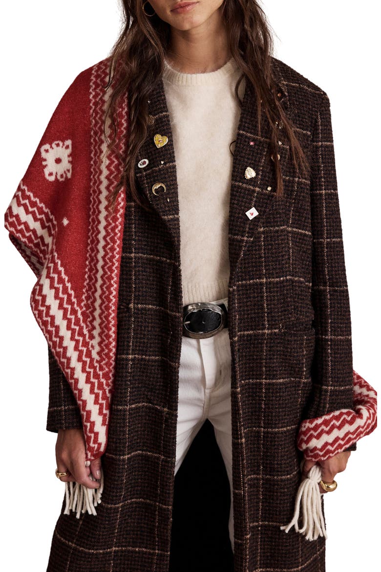 Over the Coat Shawl, Main, color, RED
