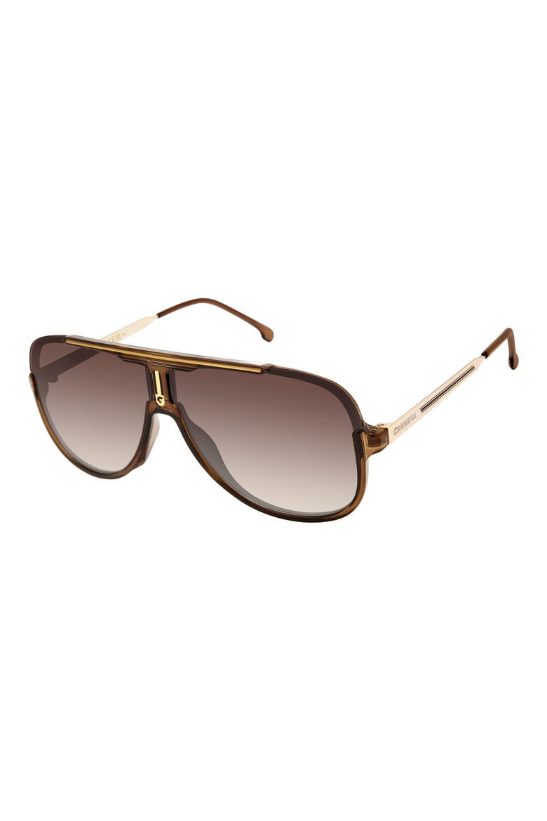 64mm Gradient Oversize Aviator Sunglasses, Alternate, color, BROWN/ BROWN SF