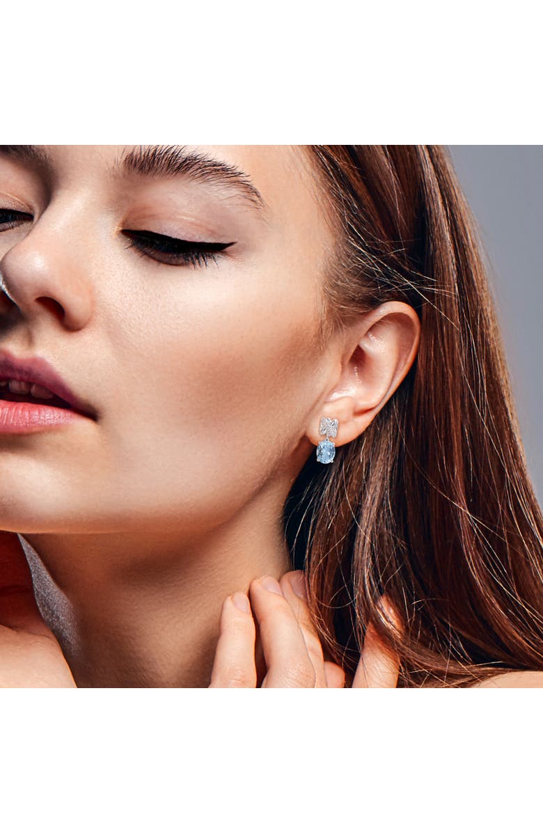 Julianna B. Gemstone & Diamond Oval Drop Earrings 14k, Alternate, color, Topaz/White Gold