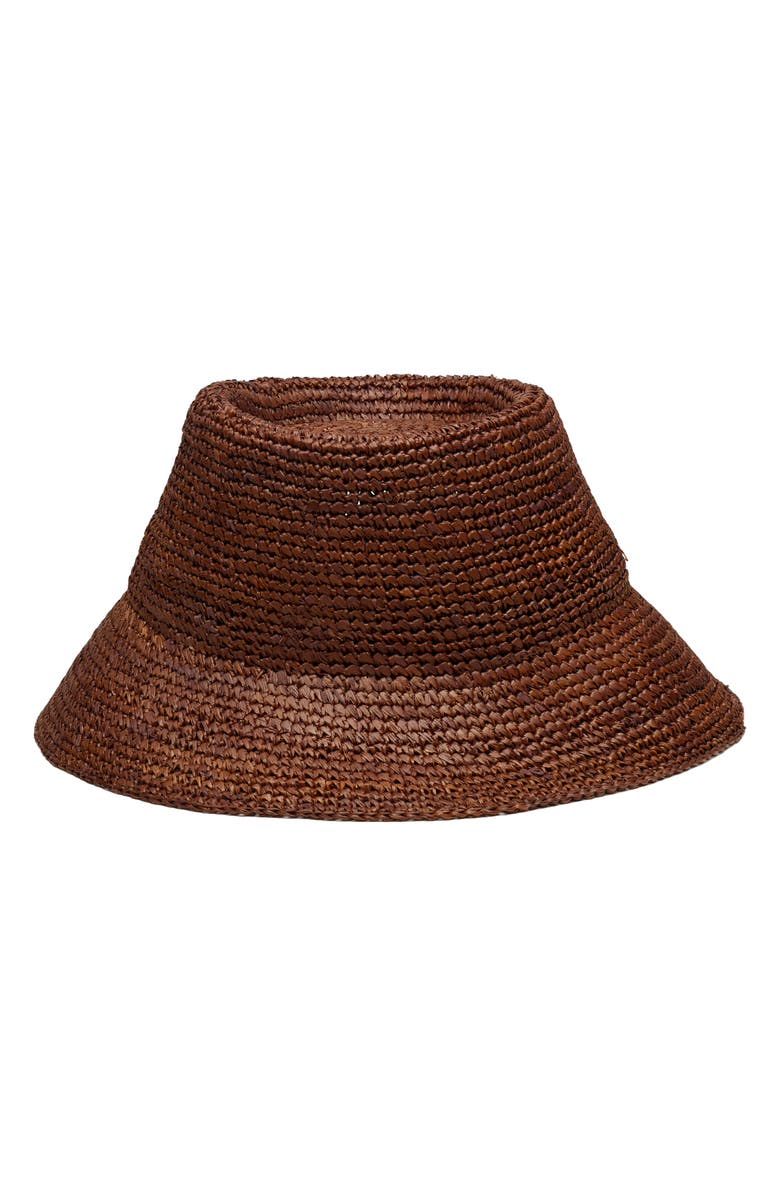 Wyeth Tali Straw Bucket Hat, Alternate, color, Chocolate