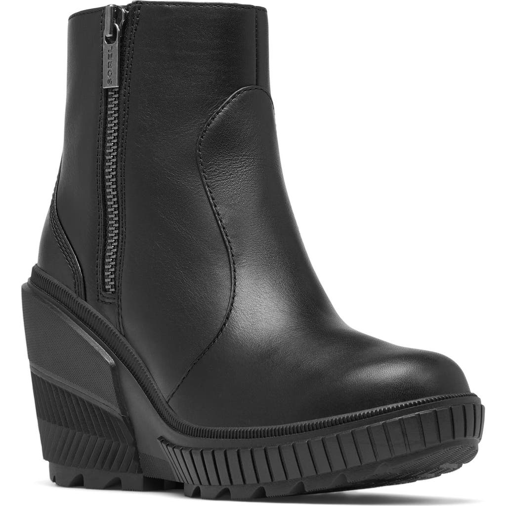 Sorel Ona Ave Zip Wedge Bootie In Black
