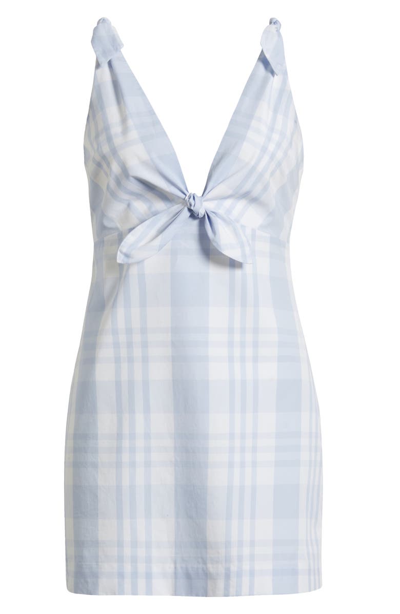 LoveShackFancy Brynnie Plaid Minidress, Alternate, color, Tide Pool