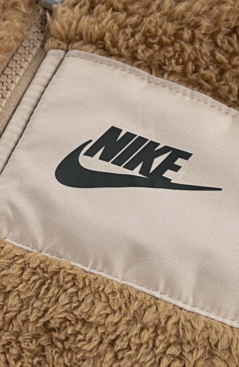 Nike Future Utility Faux Shearling Vest, Logo T-Shirt & Fleece Joggers Set, Alternate, color, Hemp