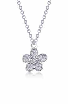 Lafonn Simulated Diamond Mini Pavé Flower Necklace