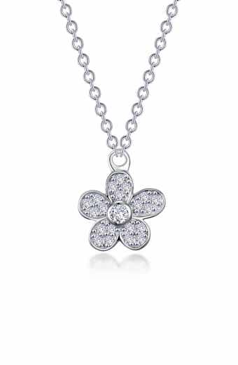 Lafonn Simulated Diamond Mini Pavé Flower Necklace