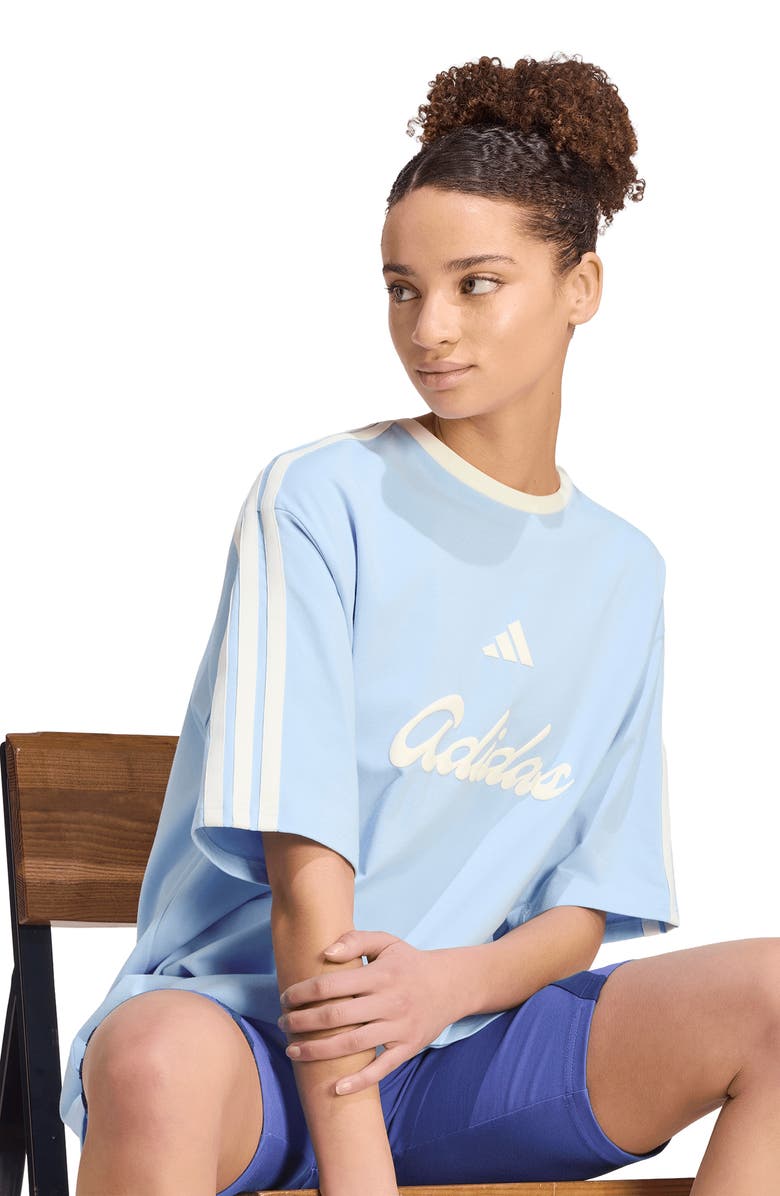 adidas Lux Tiro Logo T-Shirt, Alternate, color, Glow Blue