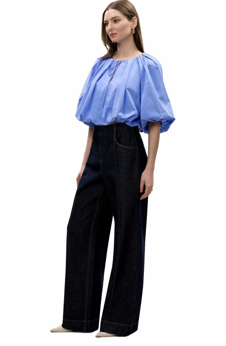 Rebecca Taylor Yara Bubble Top, Alternate, color, Bluebell