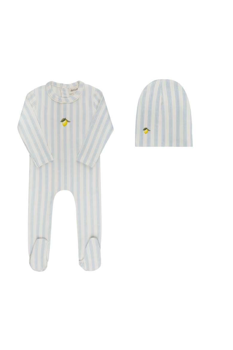Lemon Peach Collection - Footie + Beanie, Main, color, Lemon