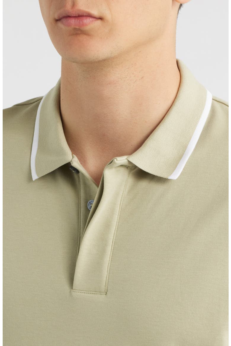 Parlay Tipped Cotton Polo, Alternate, color, BEIGE/ KHAKI