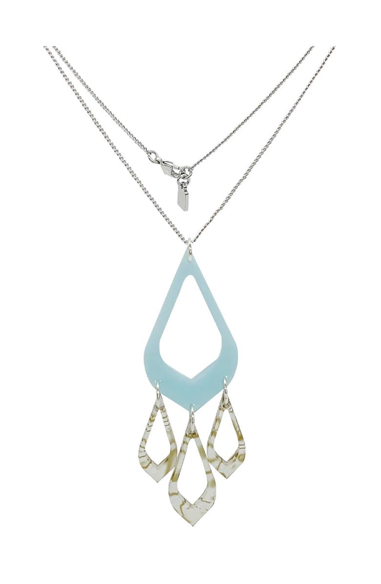 Toolally Feather Drop Pendant - Island Blue & Shell, Main, color, Island Blue & Shell