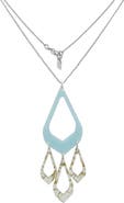 Toolally Feather Drop Pendant - Island Blue & Shell
