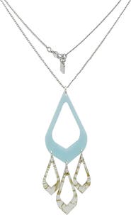 Toolally Feather Drop Pendant - Island Blue & Shell
