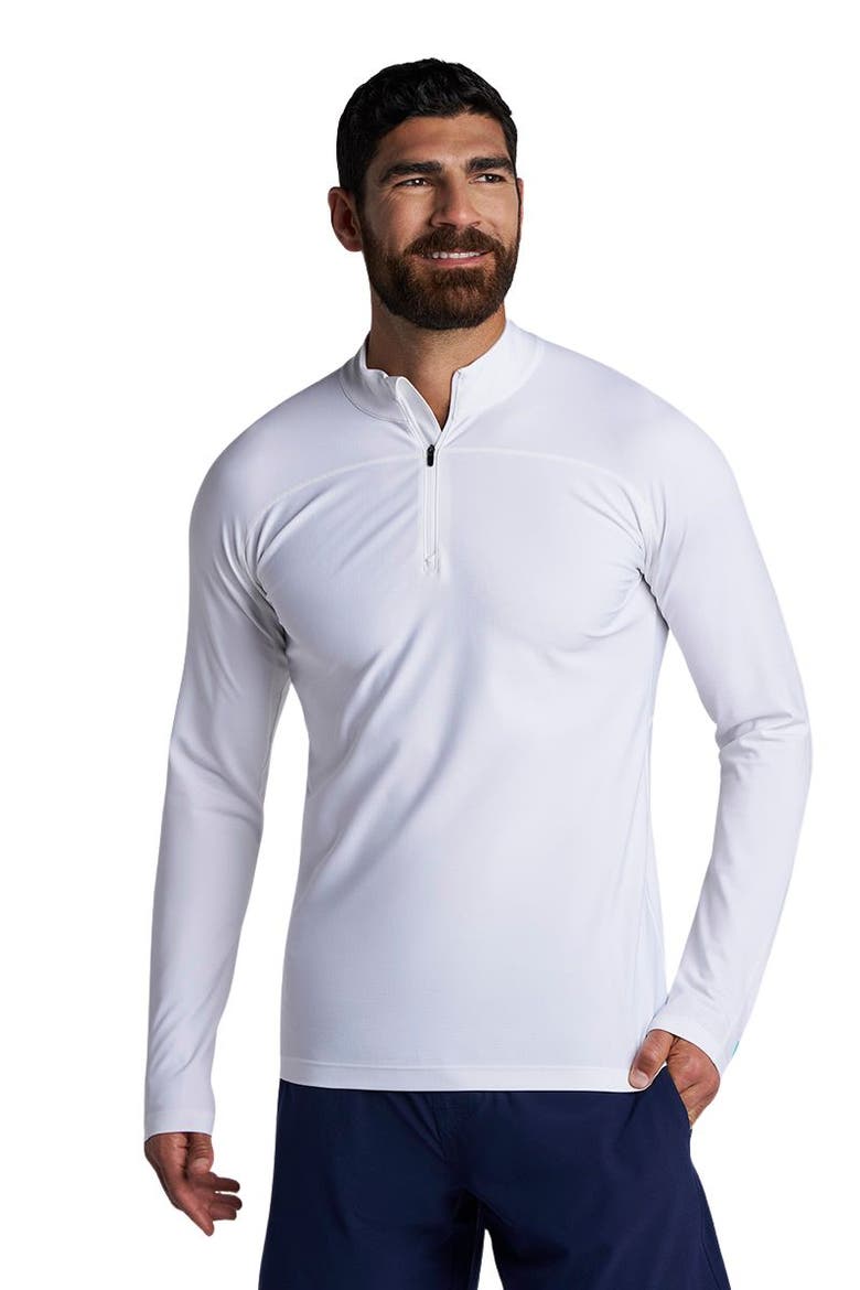 Men's Nocona Zip Rash Guard, UPF 50+ Sun Protection, Main, color, White