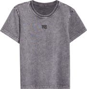 Alexander Wang Puff Logo Shrunken Cotton Jersey T-Shirt