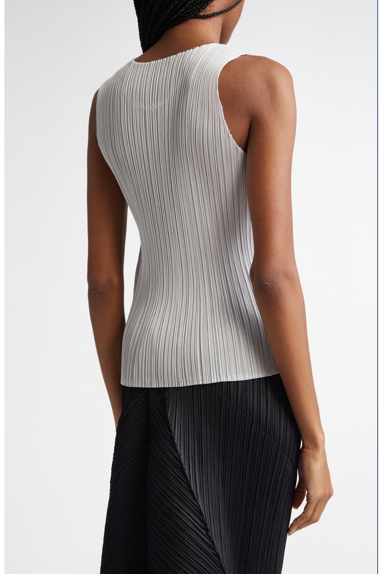Basics Pleated Sleeveless Top, Alternate, color, LIGHT GRAY