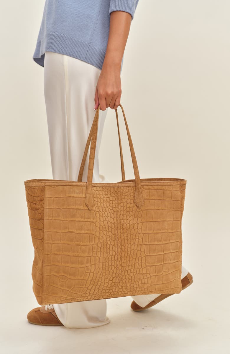 Reformation Sofia Tote, Alternate, color, Sienna Embossed Suede