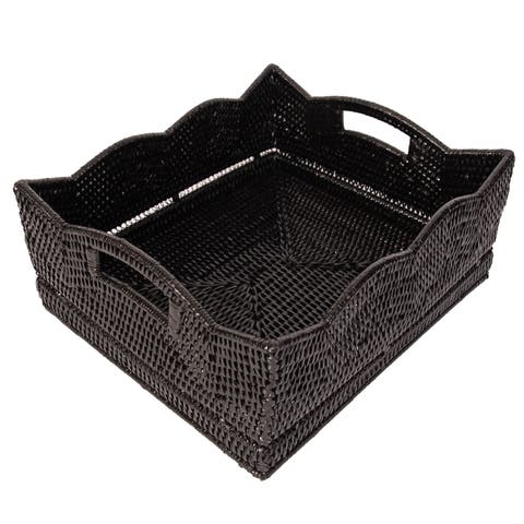 Artifacts Rattan Scallop Collection Shelf Basket