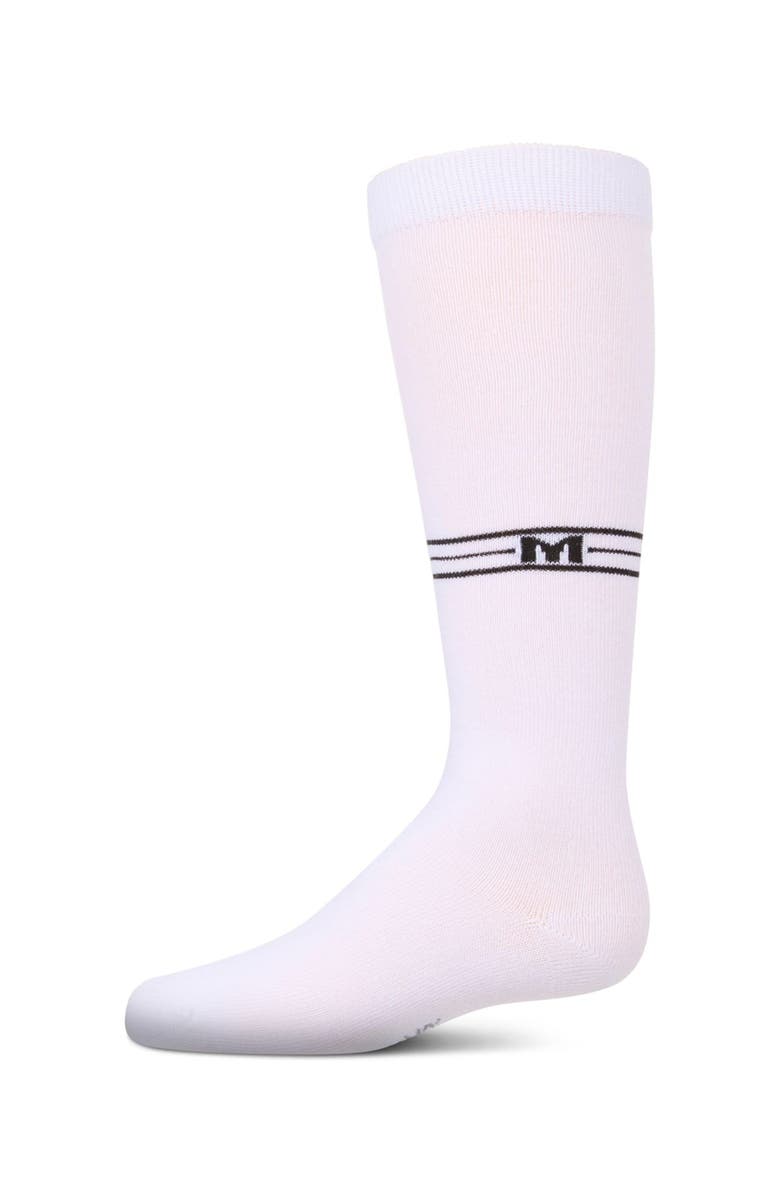 MeMoi Stretch Multi Stripe M Graphic Knee Sock, Main, color, White