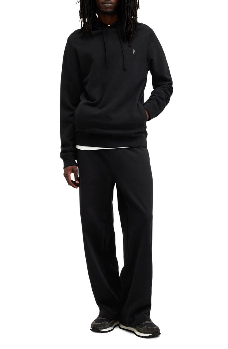 AllSaints Raven Cotton Hoodie, Alternate, color, Black