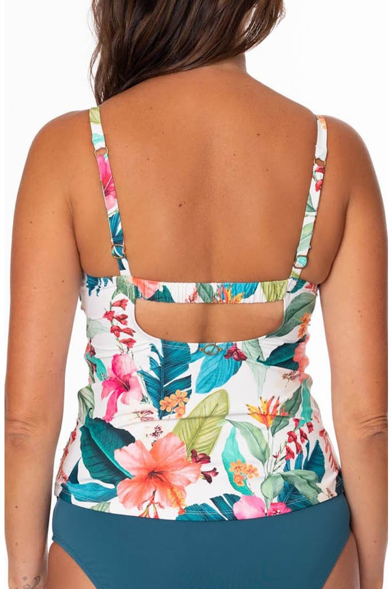 Lauren Tankini Bikini Top, Alternate, color, WHITE MULTI