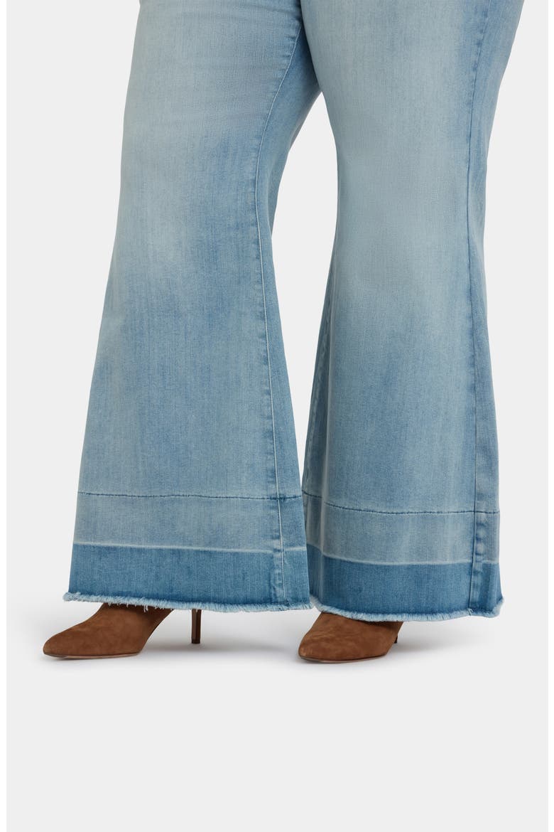 Mia Frayed Shadow Hem High Waist Palazzo Flare Jeans, Alternate, color, LIGHT PARADISE
