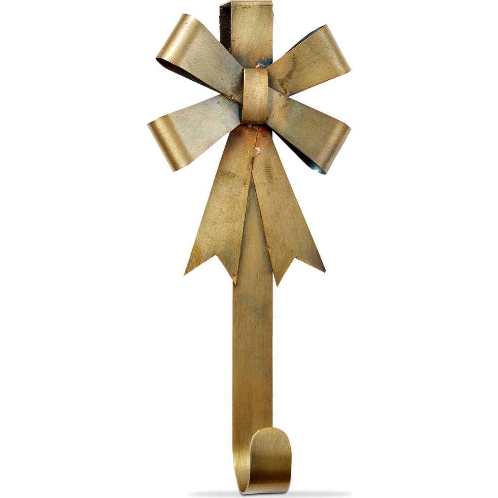 Tag Antique Brass Gold Bow Wreath Hanger For Christmas Decor In Gold