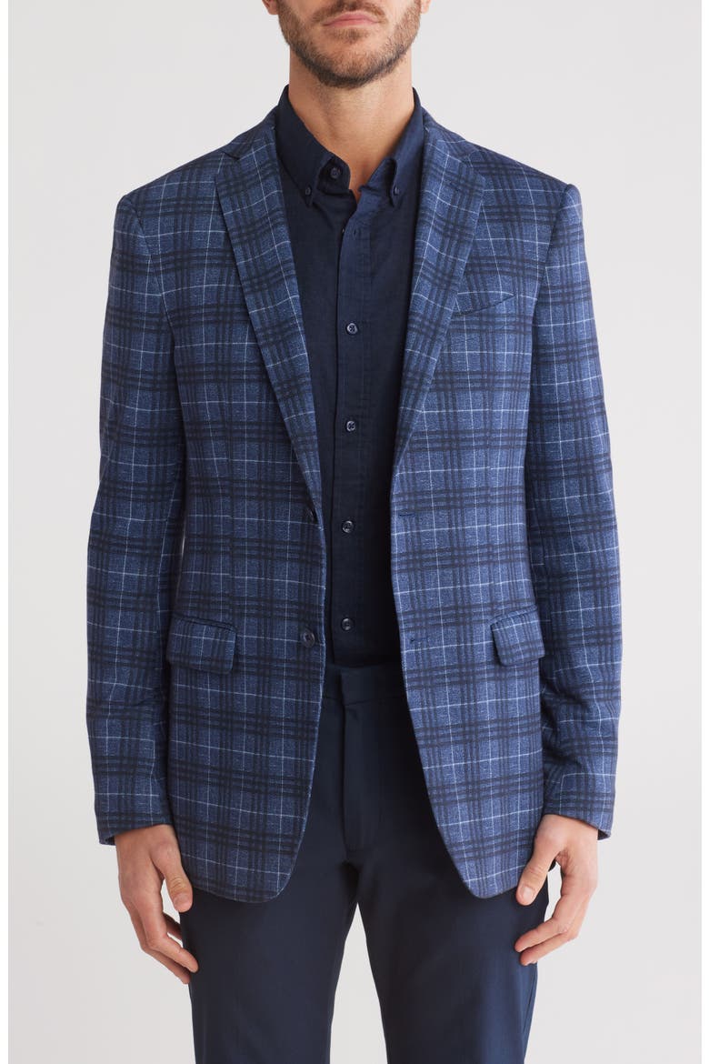 Plaid Wool Sport Coat, Main, color, BLUE