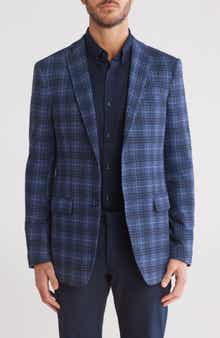 John Varvatos Star USA Plaid Wool Sport Coat