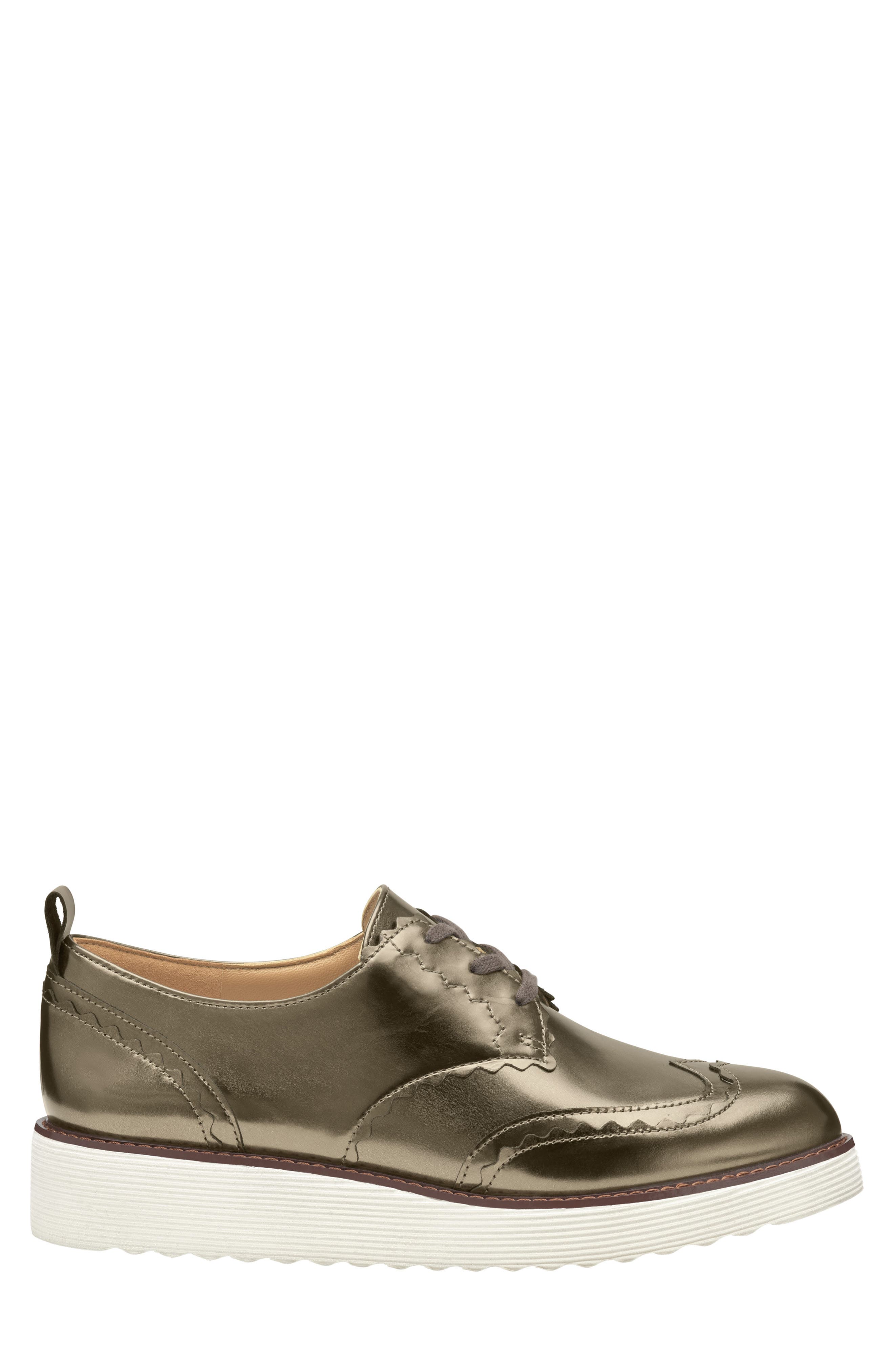 Johnston & Murphy Mitzi Wedge Metallic Derby, Alternate, color, 