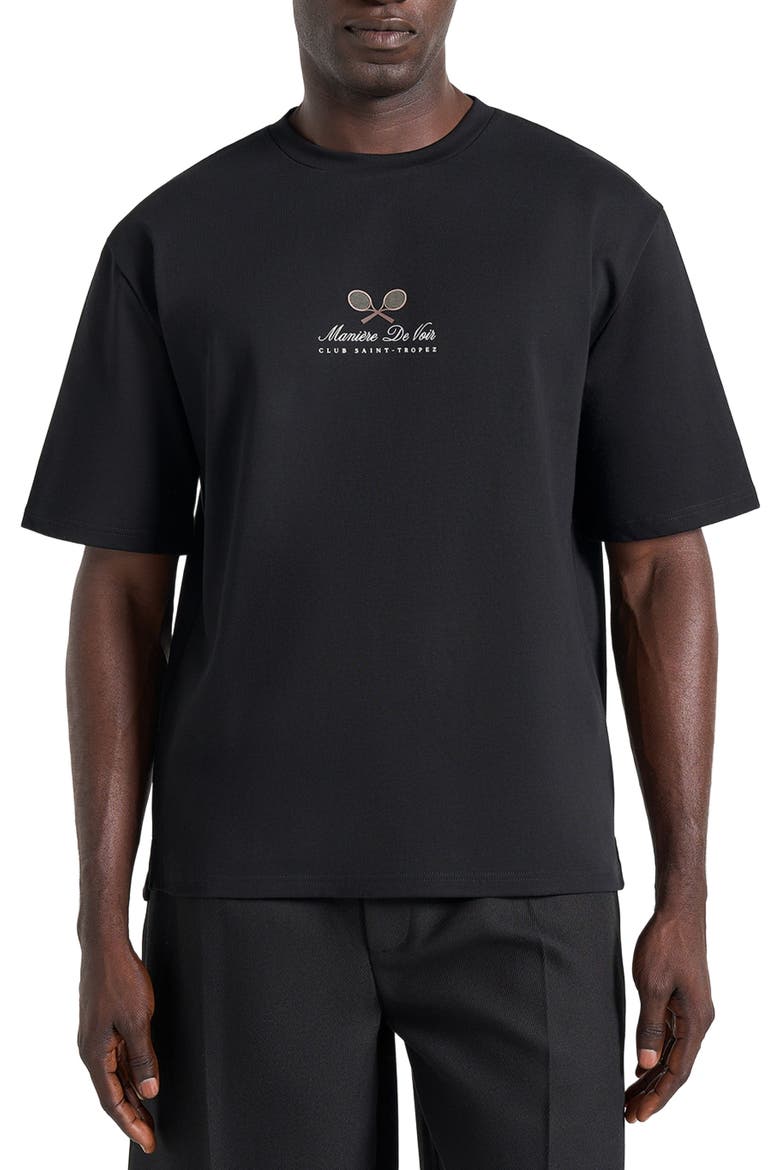 Aaron Club Saint-Tropez Cotton T-Shirt, Alternate, color, Black