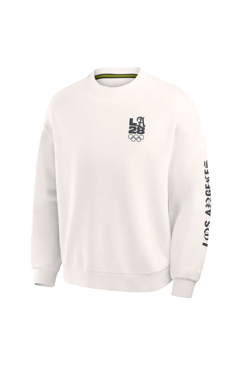 Men's Fanatics Cream LA28 Summer Olympics Oversized Type Play Multi Sweatshirt, Alternate, color, Cream