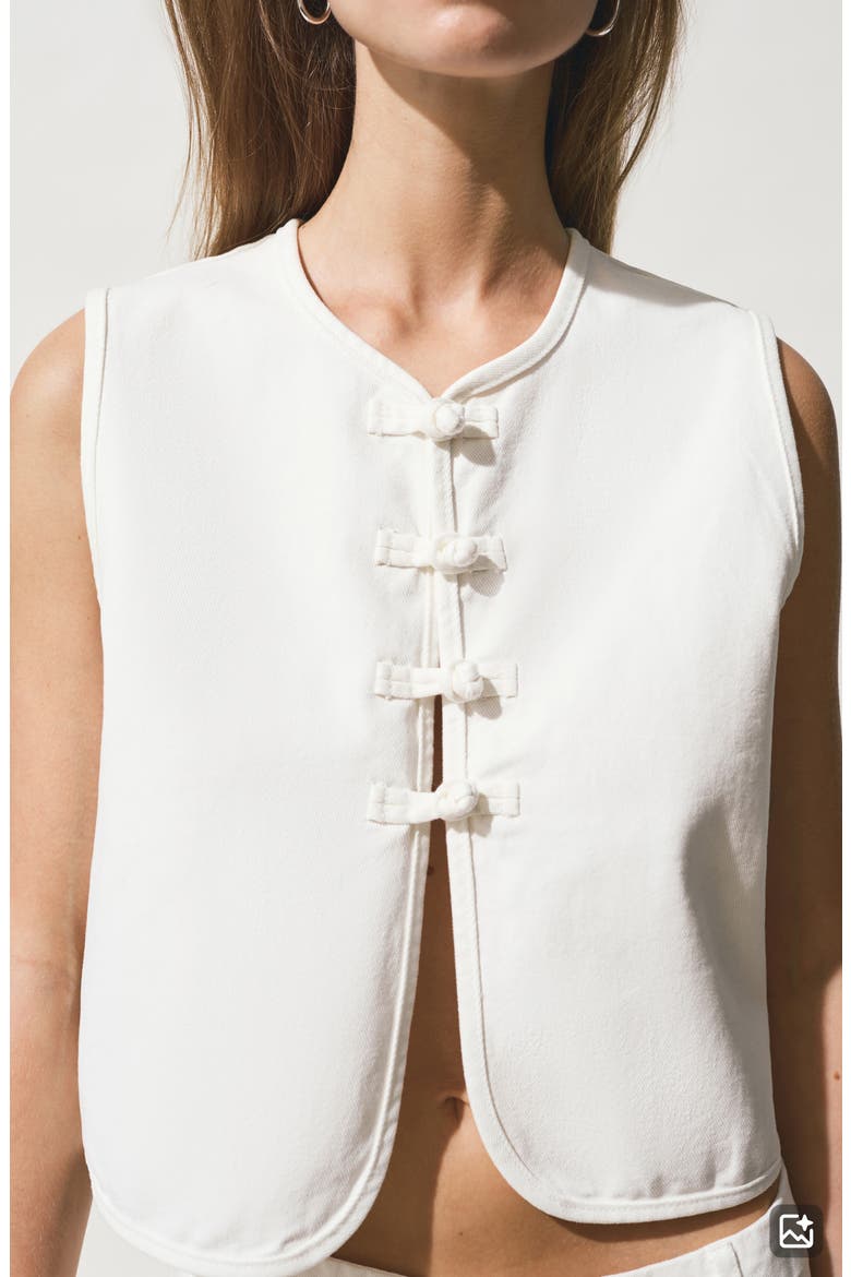 Denim Vest, Alternate, color, OFF WHITE