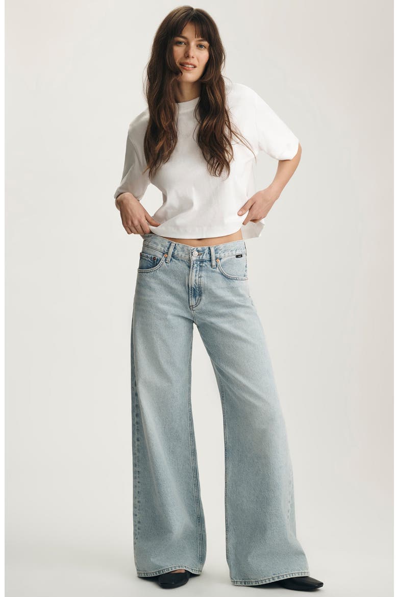 Sandy Low Waist Wide Leg Jeans, Alternate, color, BLEACHED CLASSIC DENIM