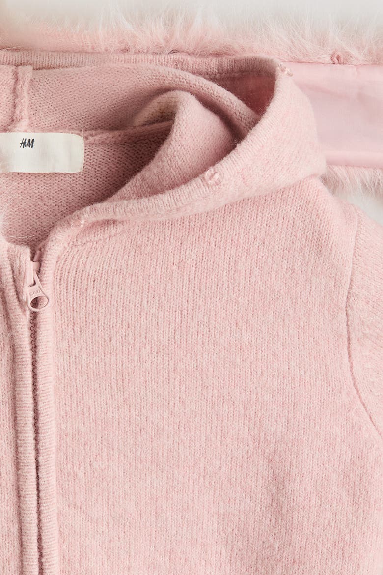 Hooded Cardigan, Alternate, color, Powder pink
