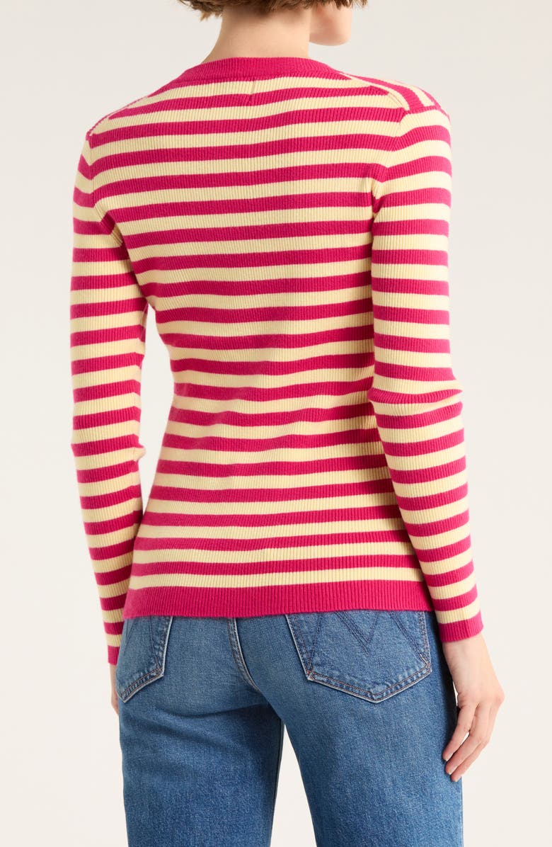 FRNCH Blake Stripe Sweater, Alternate, color, Fuchsia