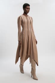 Karen Millen Asymmetric Hem Knit Midi Dress