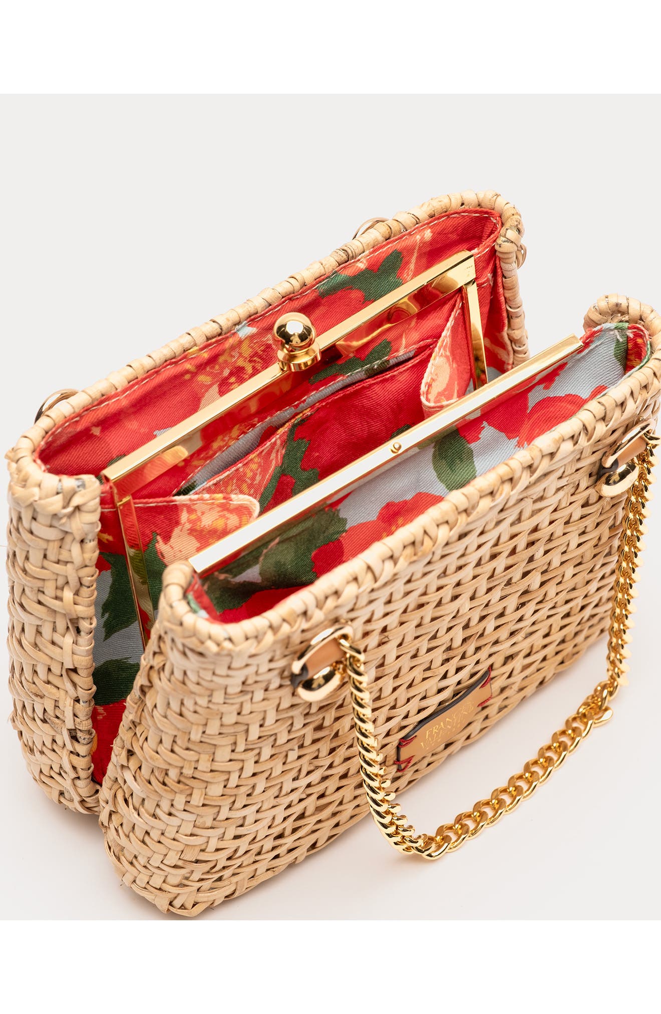 Frances Valentine Butterscotch Wicker Basket Shoulder Bag, Alternate, color, Toast