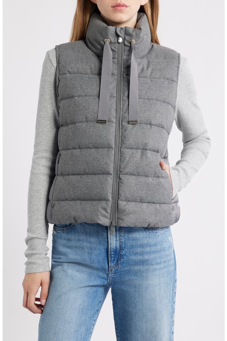 Nyla Water Repellent Quilted Puffer Vest, Main, color, MID GREY MELANGE