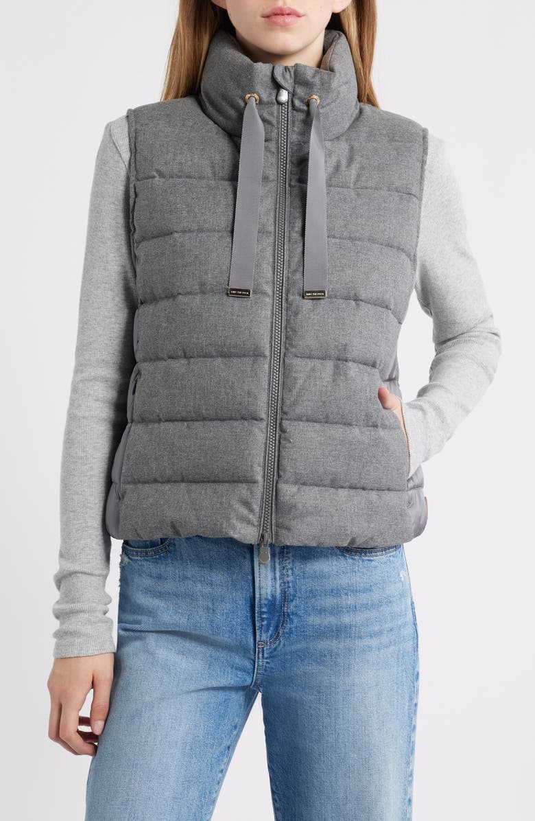 Save The Duck Nyla Water Repellent Quilted Puffer Vest, Main, color, Mid Grey Melange