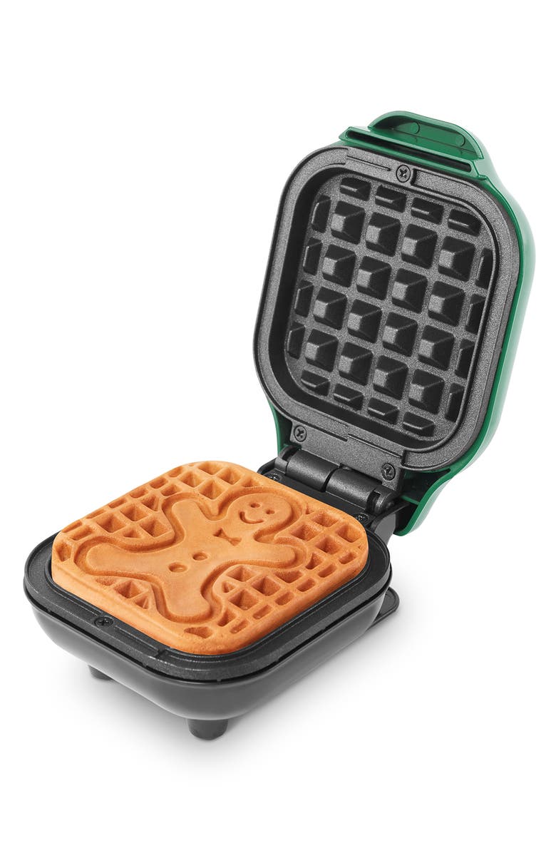 Dash Gingerbread Mini Waffle Maker, Alternate, color, Green
