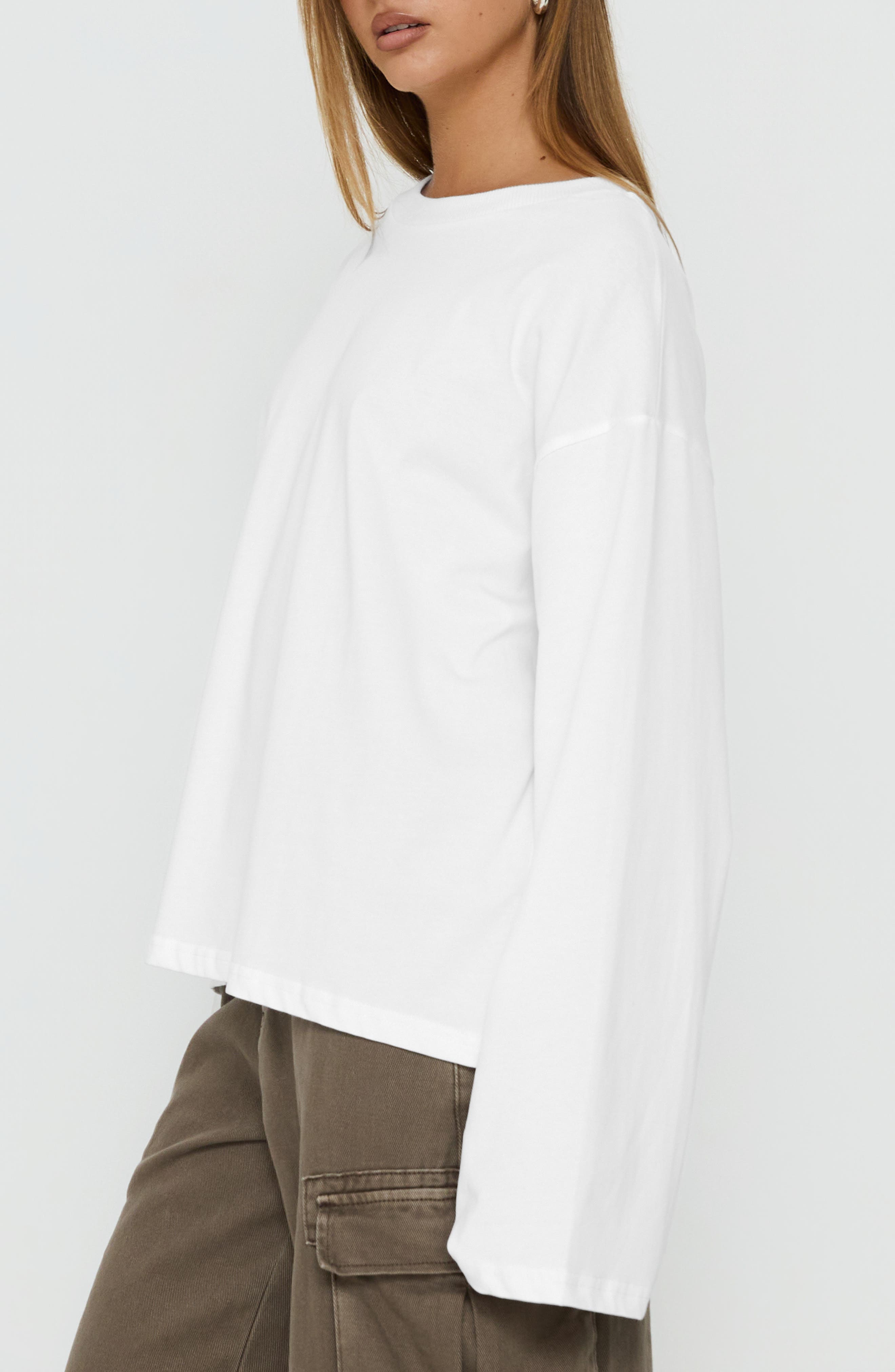 Princess Polly Settle Down Oversized Long Sleeve T-Shirt (Women ...