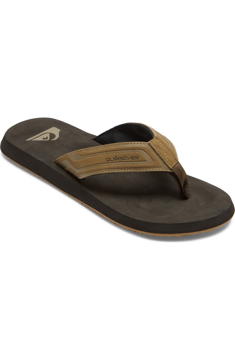 Quiksilver Monkey Wrench Flip Flop, Main, color, Tan